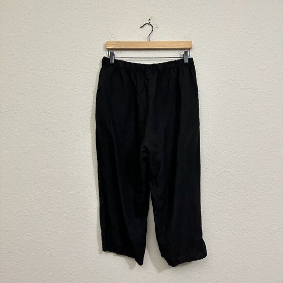 MATCH POINT Linen Basic Pull-On Capri Pants in Black #LP20 Lagenlook - Picture 6 of 12